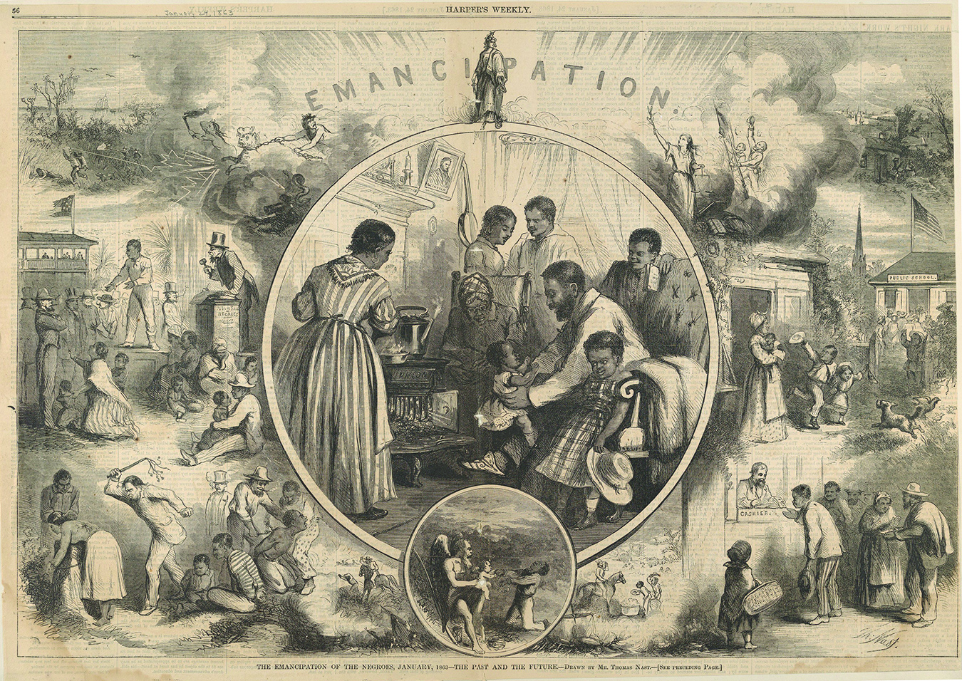 Thomas Nast Emancipation drawing